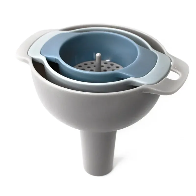 4 in 1 Kitchen Funnels for Filling Bottles Kitchen Funnels with Detachable Strainer Filter BPA-Free Food Grade Oil Funnel