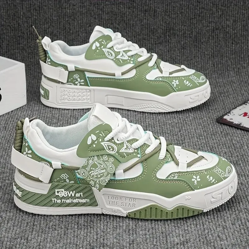 1 Pair of Men's Casual Sneakers Stylish and Comfortable Suitable for All Seasons Geometric Design Ideal for Outdoor Walking — image 6
