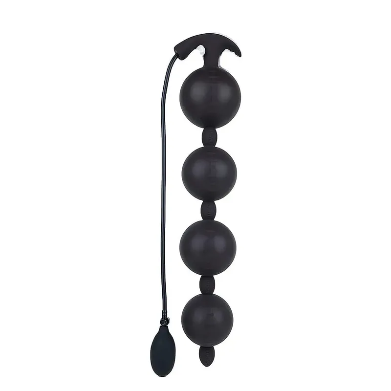 Perline anali gonfiabili extra lunghe Butt Plug Dildo Enorme silicone Misura regolabile Grande spessore 4 palline con base a T Giocattoli adulti del sesso