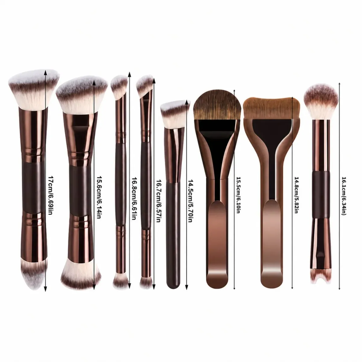 8pcs Facial Makeup Brush Set Foundation Brush Concealer Brush Contour Brush Multifunctional Makeup Brush Set Soft Bristles — image 4
