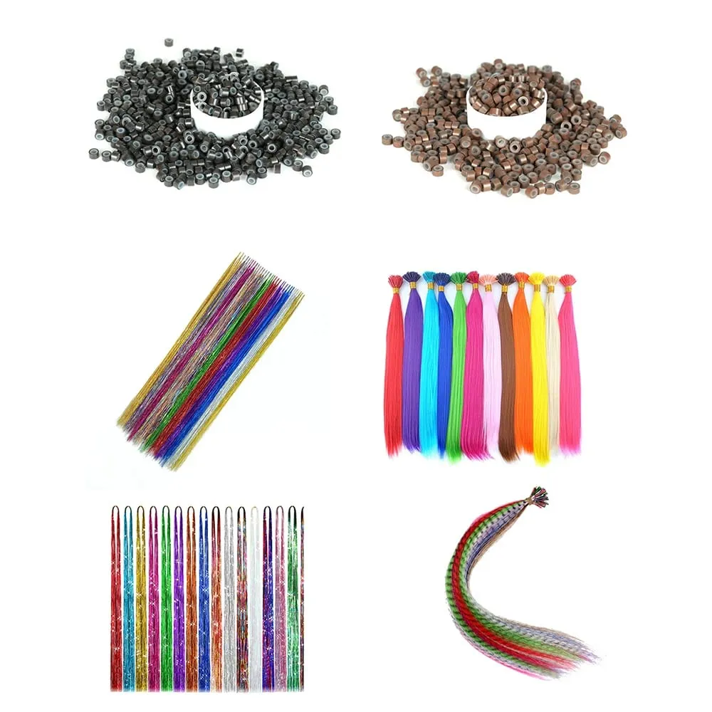 Extensiones de cabello en barra I-Tip de color sintético, 50 hebras por paquete, pelo liso de 16 pulgadas para mujeres, postizos de fibra de alta temperatura — image 7