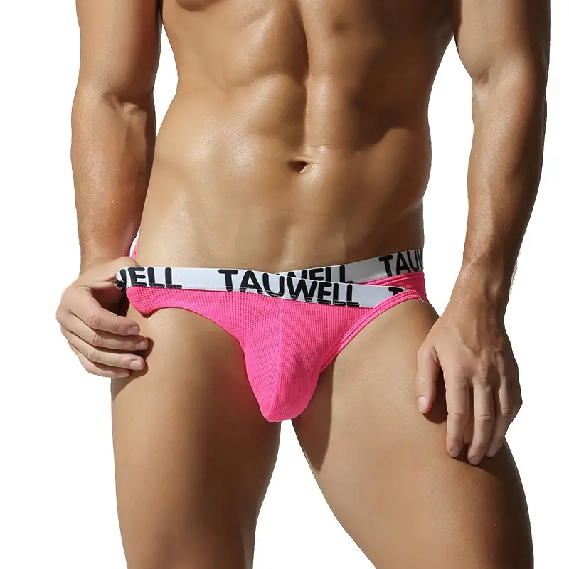 Tauwell Men's Fashion Low-Waist Sports Underwear Breathable Mesh Small V Waist Triangle Briefs — image 16