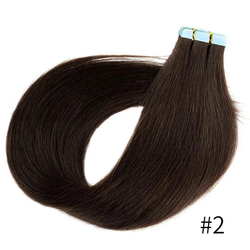 Veravicky #350 Tape in Hair Extensions Remy Human Hair Permanent Pre-taped Invisible Skin Weft Hairpieces Copper Red 20pcs/50G