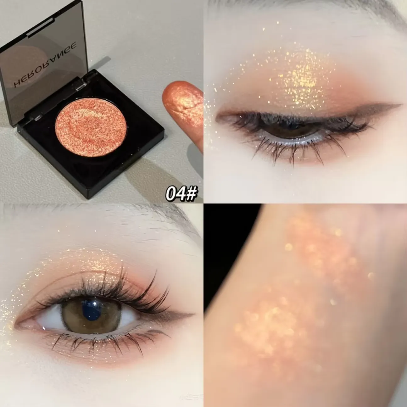 Herorange 16 Color Eyeshadow Highlight Palette Matte Shimmer Orange Brown Pink Champagne Waterproof Portable Festival Mak — image 2