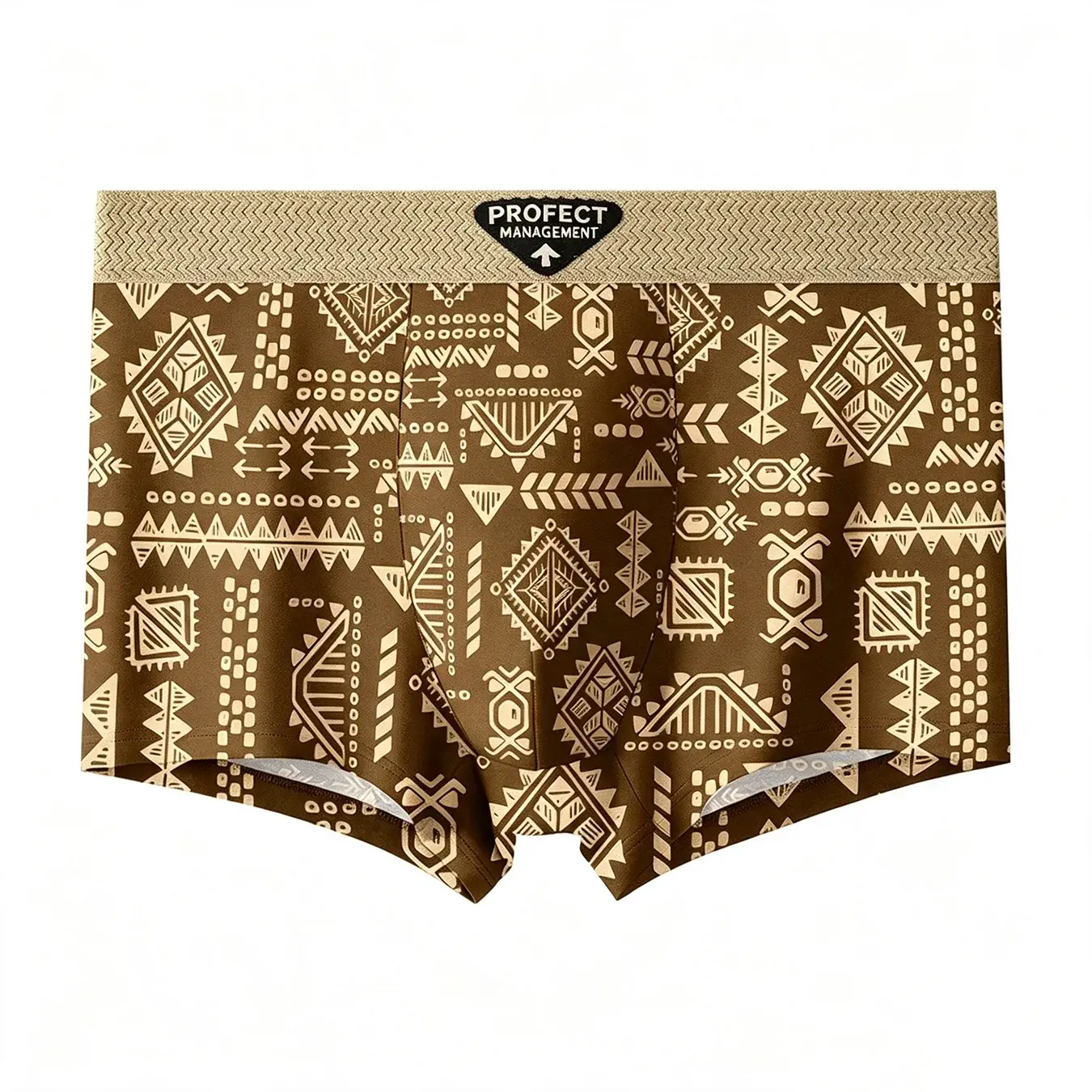 3pcs/set Fashion Men Underwear Men's Retro Geometric Print Boxer Briefs Soft Breathable Mid-Waist Underwear Comfortable Shorts — image 3