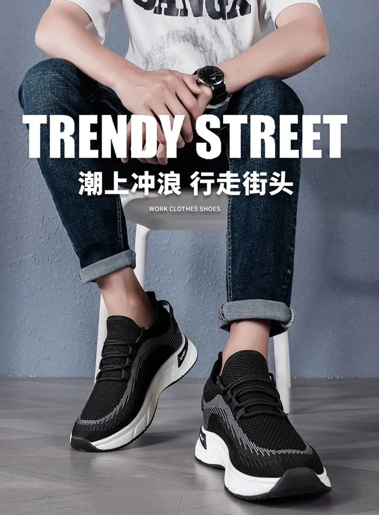 Elevator Shoes Invisible Heightening 8cm. Breathable Mesh Fabric Sports Shoes Heightening Inside for Men's Shoes Size 6cm