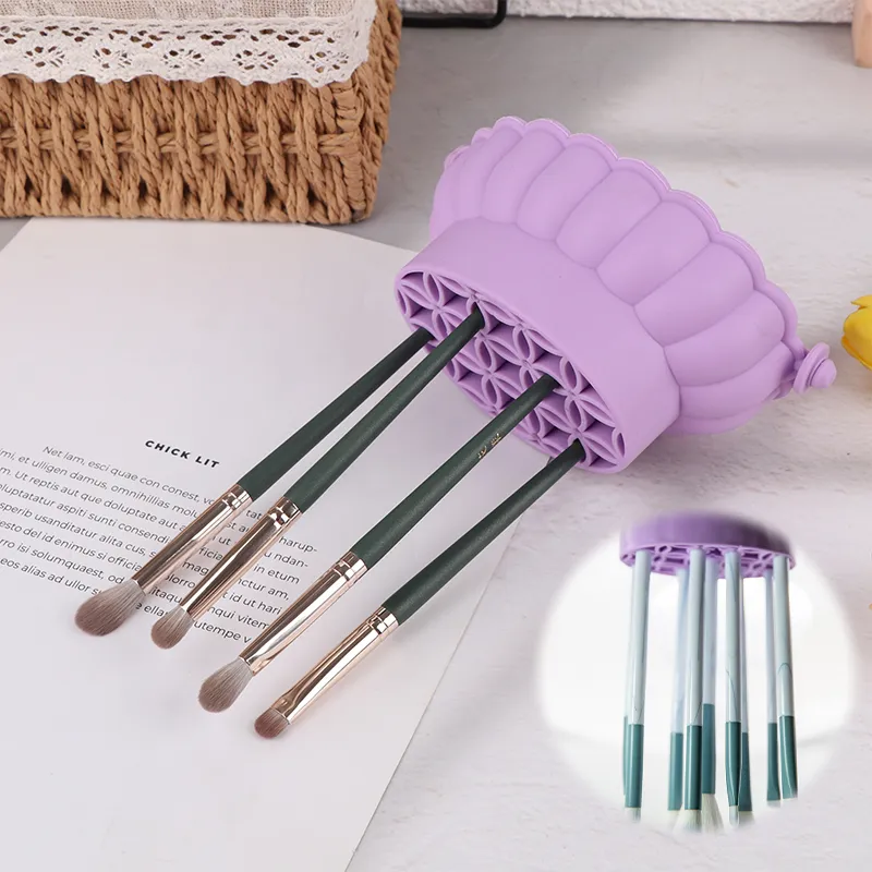 Silikonové štětce na make-up Čisticí krabička Mycí miska na make-up Polička na sušení vajíček Nástavec na sušení prášků Myčka Houba Skladovací štětce Čisticí prostředek — image 3