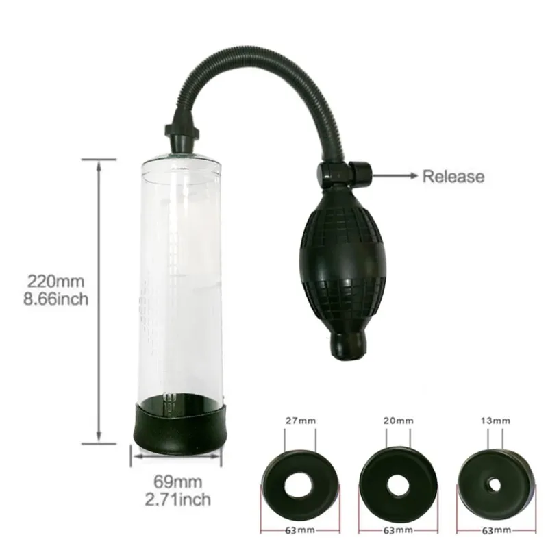 Penis Extender Enlarger Manual Vacuum Pump With Pressure Gauge Cock Exercises Training Device Stronger Bigger Ejaculation 18+ — image 11