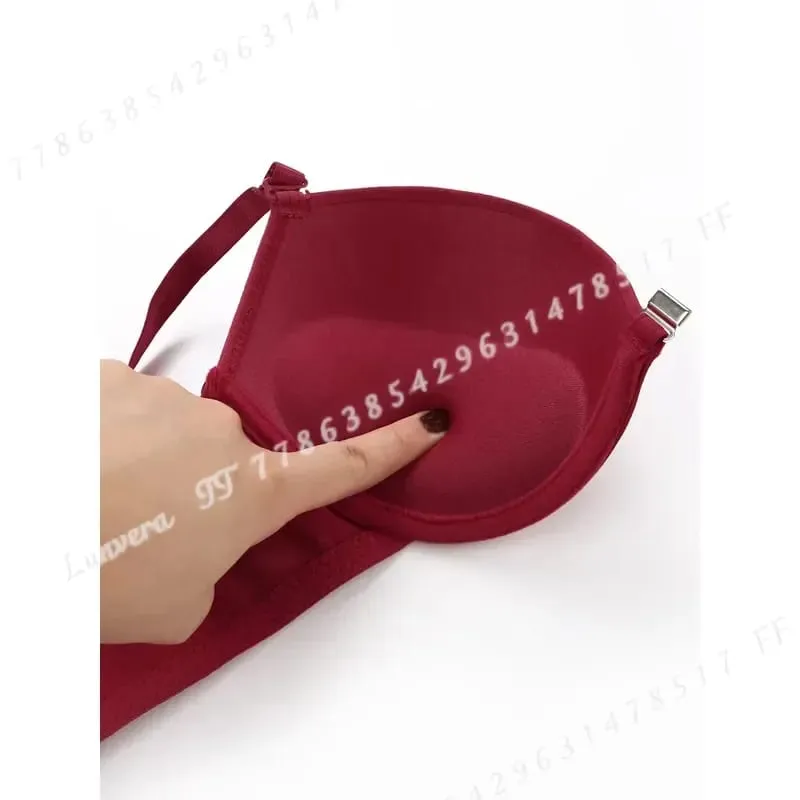 Sexy Red 2 Piece Lingerie Set Front Button Push Up Bra Beautiful Butterfly Back Fashion Women Underwear A2120