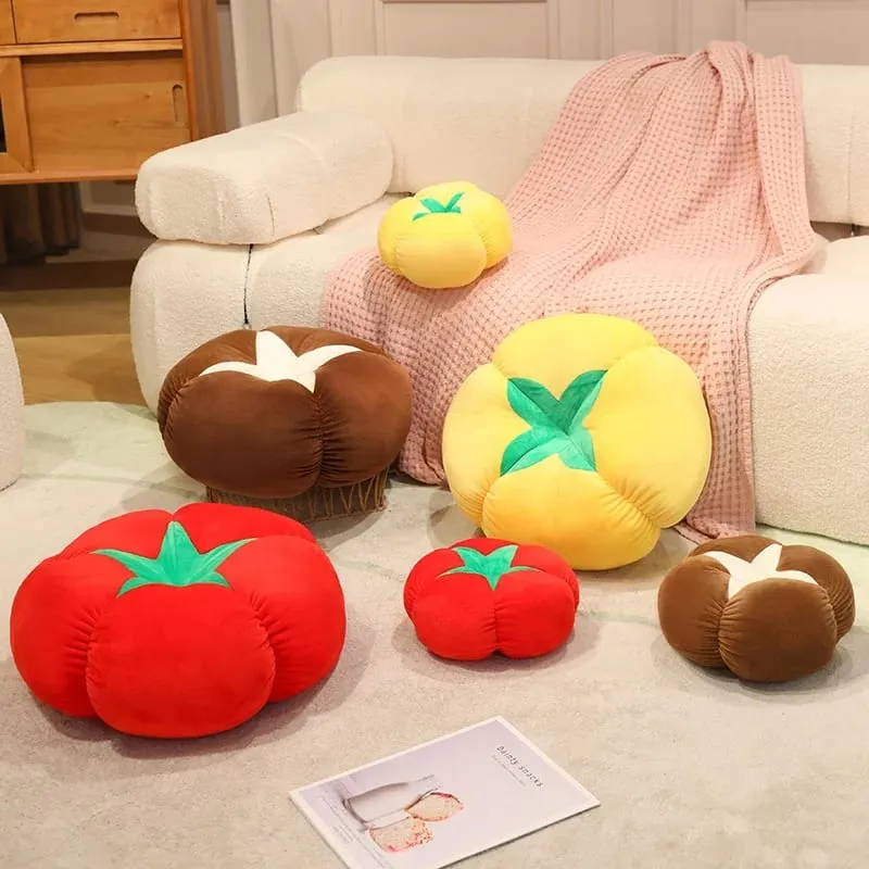 Kawaii Mô Phỏng Veggie Trái Cây Sang Trọng Đệm Hồng Nấm Nấm Cà Chua Mềm Mại Trang Trí Gối Cho Phòng Ngủ Sofa Quà Tặng — image 2