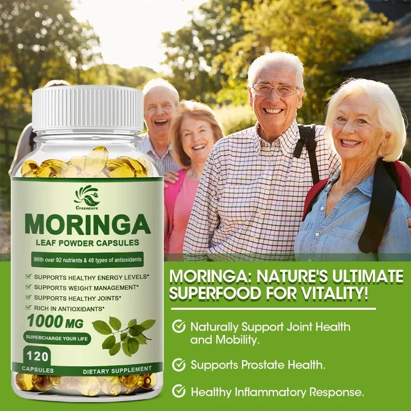 Greensure Moringa Oil Främjar ämnesomsättning Stöd Viktminskning Reparationer Skadade celler Lindrar inflammation Kardiovaskulär hälsa — image 2