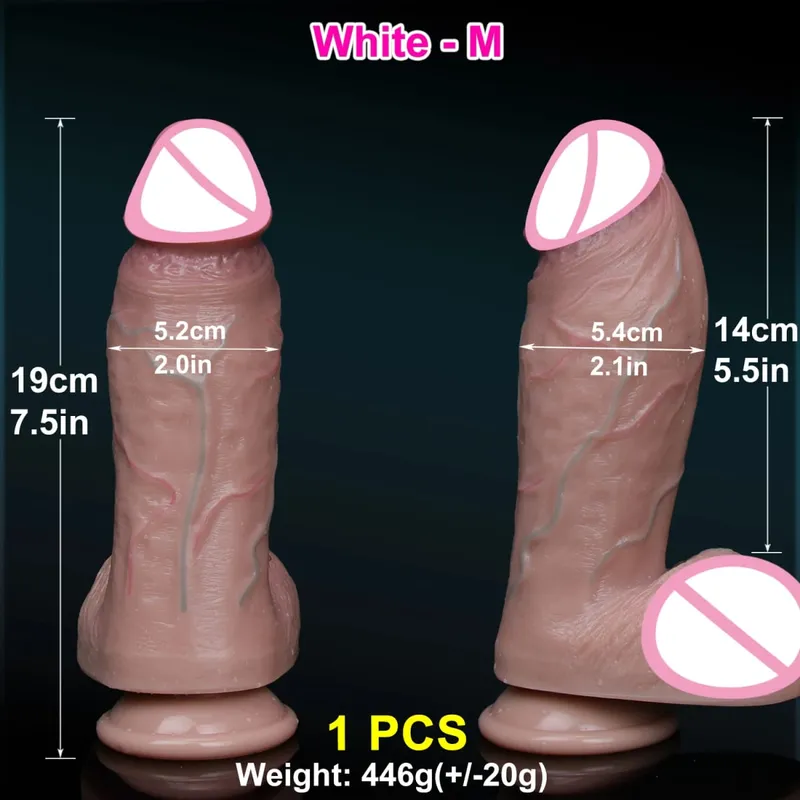 ผิวที่สมจริงนุ่มหนาDildoซิลิโคนคู่อวัยวะเพศชายขนาดเล็กผู้หญิงMan Anal Sex Toyดูดถ้วยDick Big Glans Masturbators Cock — image 15