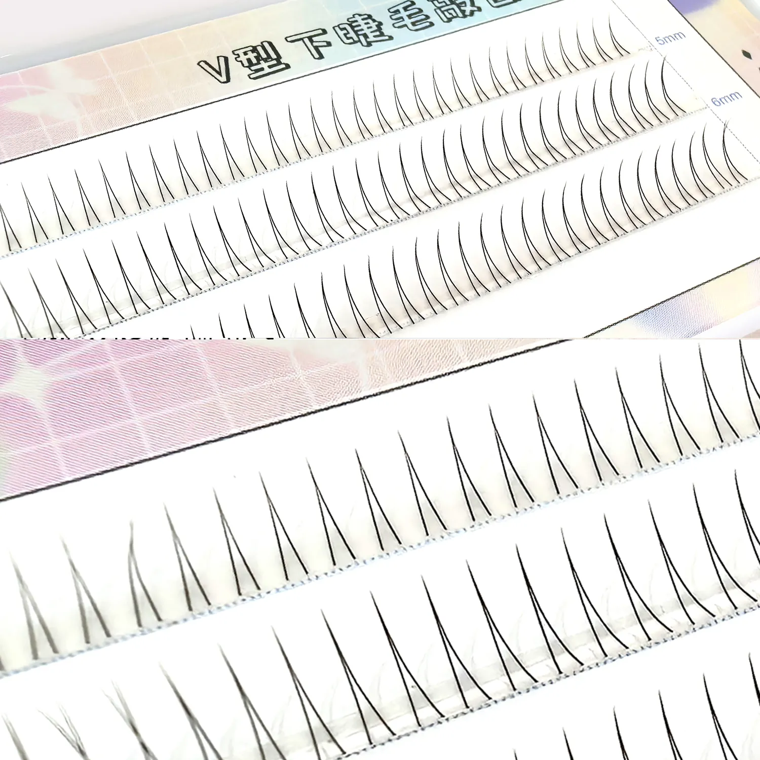 C Curl V Shape Black Under Eyelashes Natural Soft Manga Comic Eye Lashes Korean Style Bottom Lashes Eyelash Clusters Bunches — image 4
