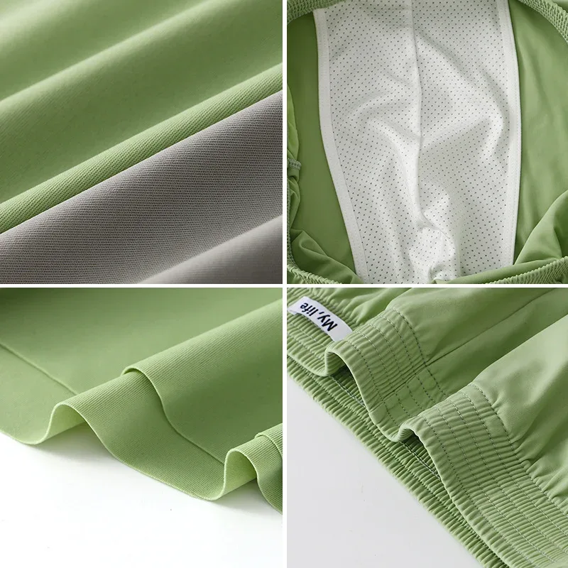 Large Size Satin Silky Loose Boxer Shorts Men Summer Thin Cool Ice Silk Underwear Arrow Pant Seemless Sleepwear Pajamas Panties — image 6