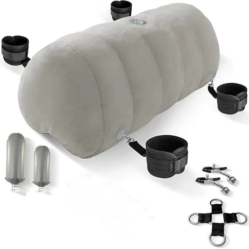 Sex Pillow Couples Sex Toys SM Product Heart Shaped Inflatable Cushion Furniture for Bedroom Dildo Mount Cross Strap Nipple C — image 8