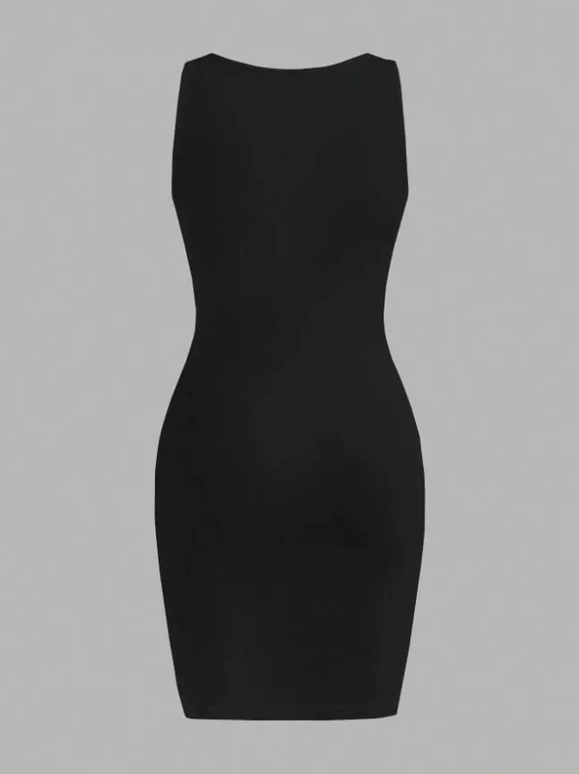 Women Ribbed Tank Maxi Dress Sleeveless U‑Neck Bodycon Long Dress Summer Slim Fit Party Casual Pencil Dresses — image 2
