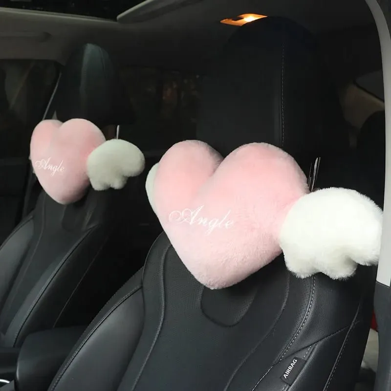 Cute Angel Heart Plush Pillow with Wings Soft Fluffy Love Heart Stuffed Cushion Car Sofa Home Decor Valentine Creative Gift — image 10
