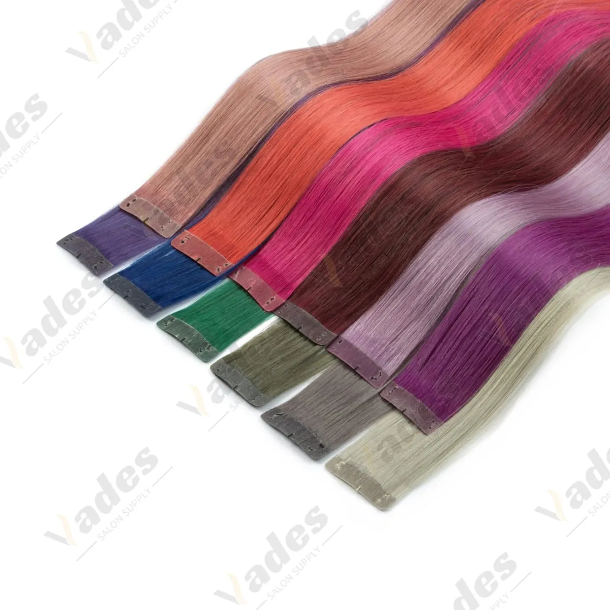 6PCS Colored Purple Hair Extensions Clip in Hair Extensions Straight Human Hairpiece for Halloween Christmas Cosplay 16Inches