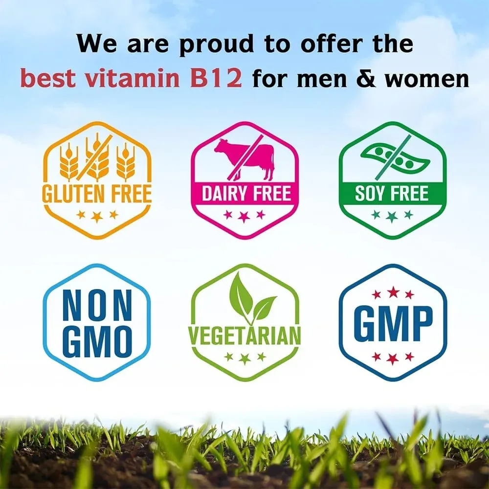 Vitamin B12 5000 Mcg - Supports Heart Health Nervous System Promotes Metabolism Increases Energy Levels Relieves Fatigue — image 5