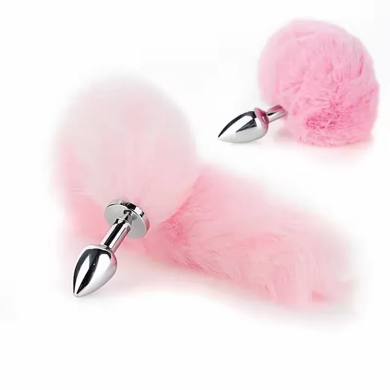 Rabbit Tail Fox Tail Metal Anal Plug Sex Toy adult Product for Woman Anal Plug Dog Tails Slave Cosplay Fetish Gear Accessories — image 4