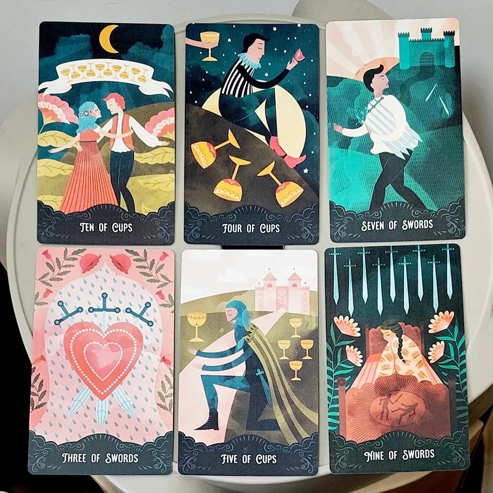 Star Maiden Tarot Deck 78-Card Deck Aesthetic Celestial Divineไพ่ทาโรต์ 2 ชิ้นกล่องแข็ง 12*7 ซม.นูน — image 3