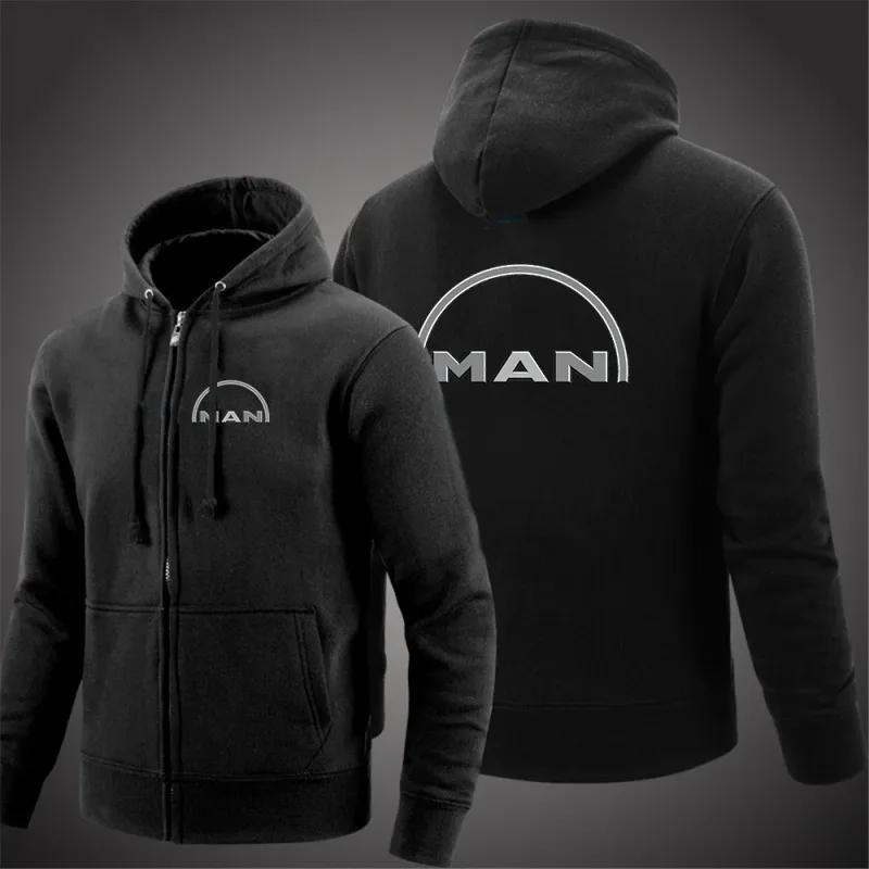 2025 Spring And Autumn Men's Truck man Logo Print Minimalist Style Daily Commute Hooded Coat Drawstring Zipper Hoodies Jacket — image 6