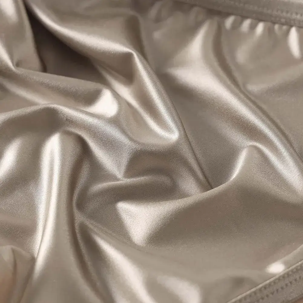 Men's Shiny Satin Low Rise Briefs Half Wrapped Buttocks U Shaped Pouch Comfort Underwear Stretch Fabric Size M 2XL — image 6