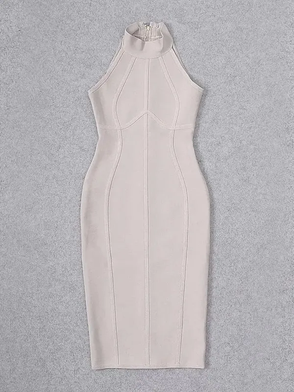 Sexy Summer Elegant Dress Elastic White Solid Stretched Empire Bodycon Dress 2024 Women Fashion Party Dress XL Wholesale — image 11