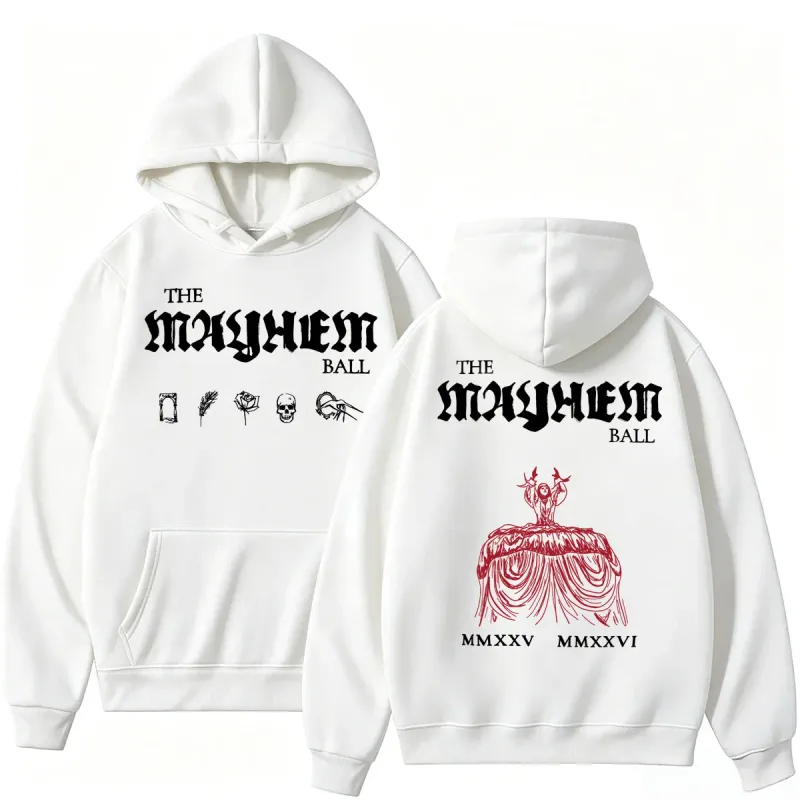 Lady Gaga The MAYHEM Ball Red Dress Hoodies Fashion Pop Music Vintage Sportwear Loose Fleece Casual Men Women Sweatshirt Gifts — image 4
