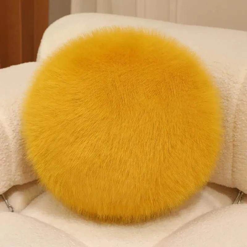 30cm Long Plush Fluffy Round Plush Pillow Cartoon Ball Pillow Accompany Stuffed Pillow Car Home Sofa Decor Plush Cushion