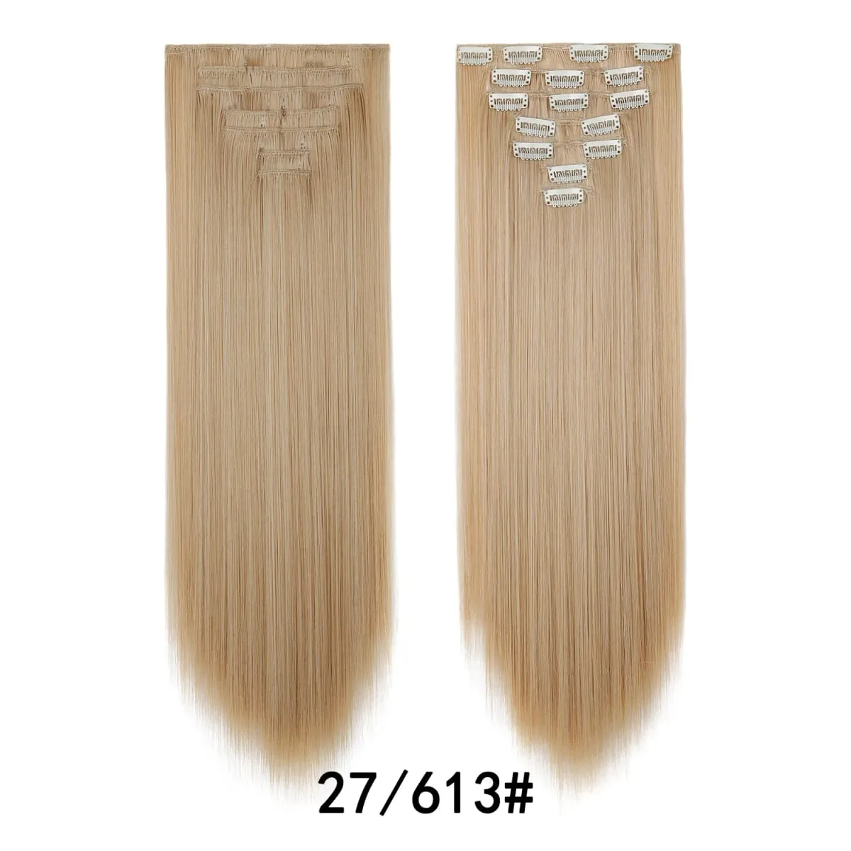 24 Inch Clip-in Hair Extensions 7 Pcs Long Straight Synthetic Hair Extensions Invisible Clip-ins Hairpieces for Women Daily — image 27