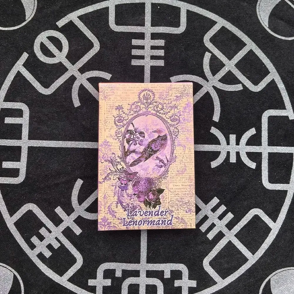 ลาเวนเดอร์ Lenormand Deck - 9*6 ซม. 36 การ์ด Vintage ภาพประกอบพฤกษศาสตร์ Shabby Chic สีม่วงความงาม Tarot ทางเลือก