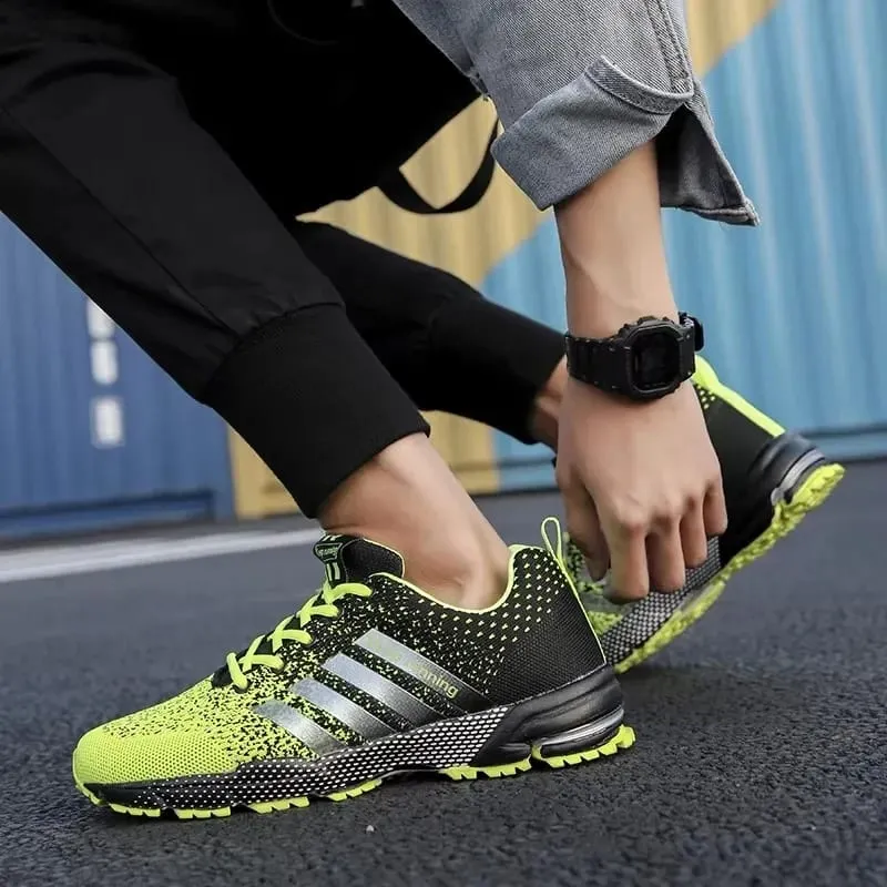 Best Seller! Men's Trendy Knitted Running Shoes Breathable Light Sneakers Anti-Slip Outdoor Casual Mens Shoes Zapatillas Hombre — image 4