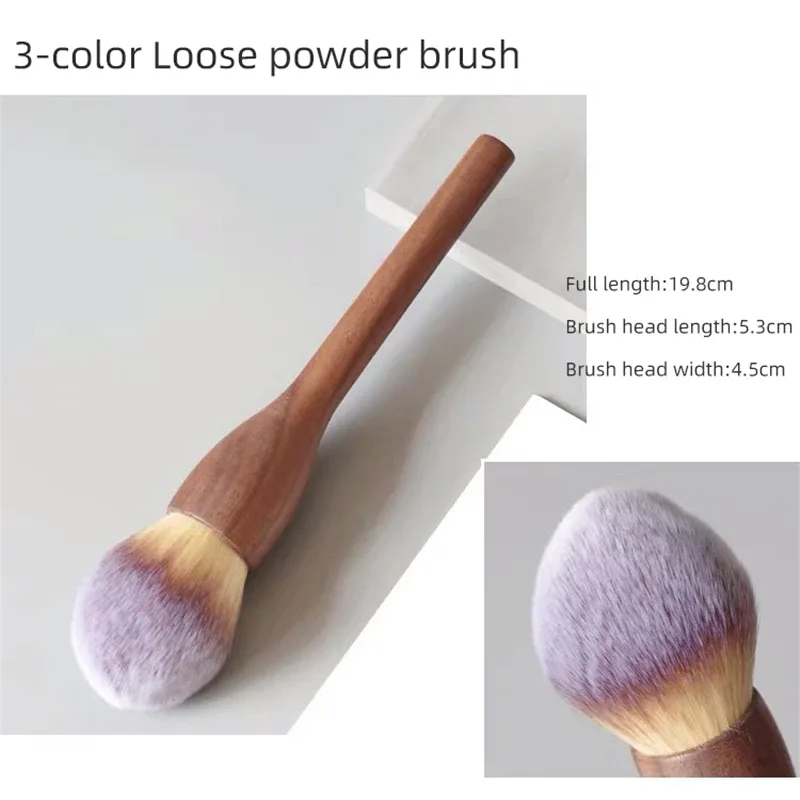 Walnut Wood Handle Makeup Brush Loose Powder Foundation Blush Contour Brushes Super Soft High Density Makeup Tools Brushes — image 8