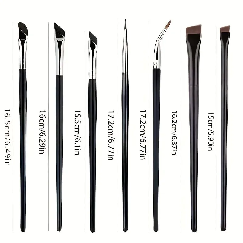 7 Combination Precision Detail Makeup Brushes Eyeliner and Eyebrow Brush Sets with Ultra-Thin Eyebrow and Lower Eyelid Brushes — image 6