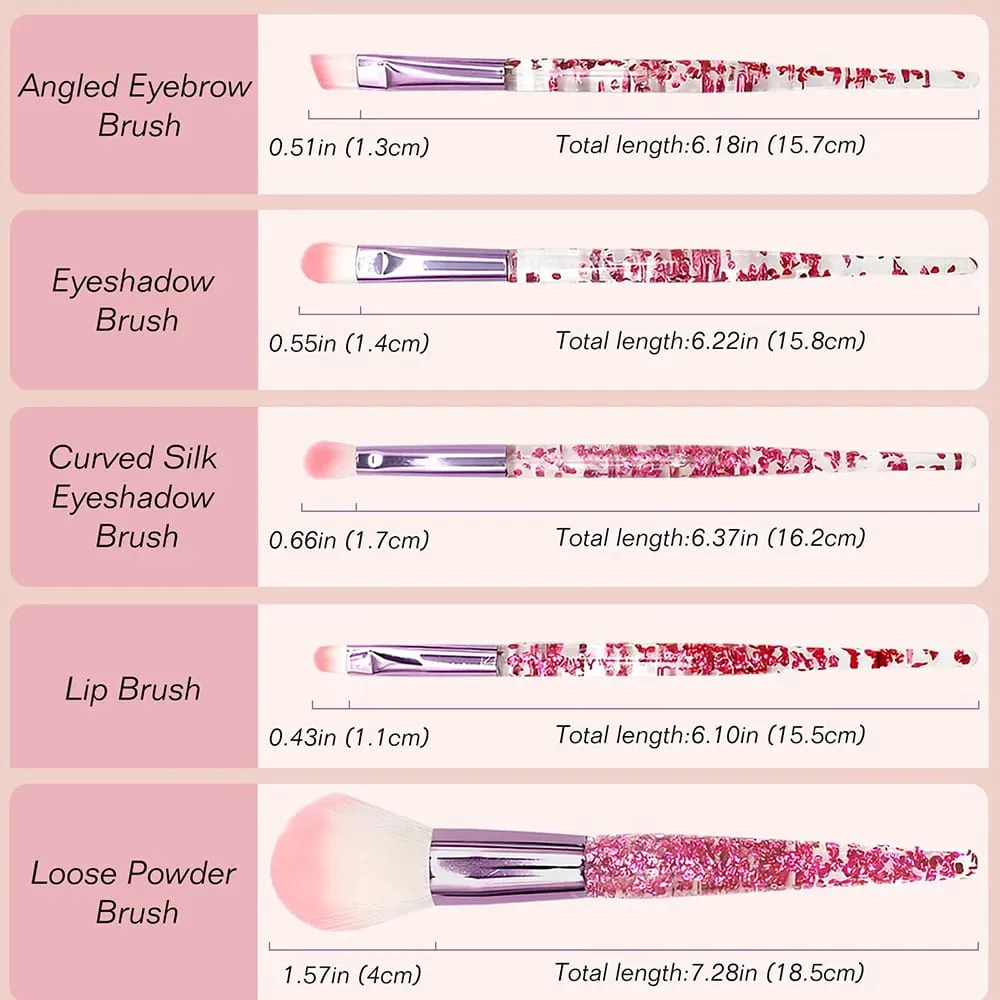 Sada 5 ks profesionálních štětců na make-up kompatibilní pro oční stíny na obočí – nylonové štětiny — image 6