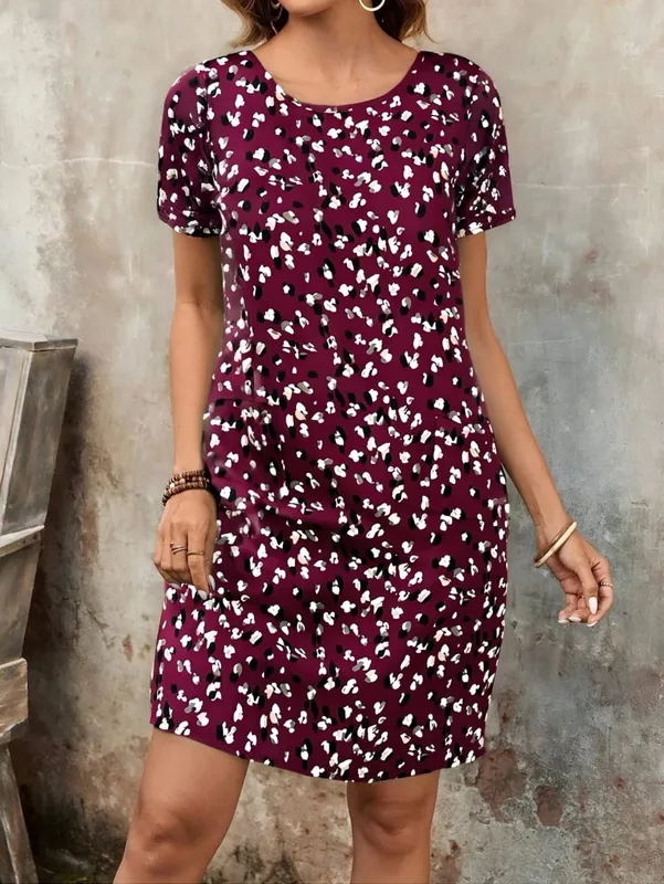 Summer Casual Floral Print Women's Dress Fashion Short Sleeve Mini Dress Beach Vacation Dress Y2k Ladies Clothes Dresses Clothes — image 5
