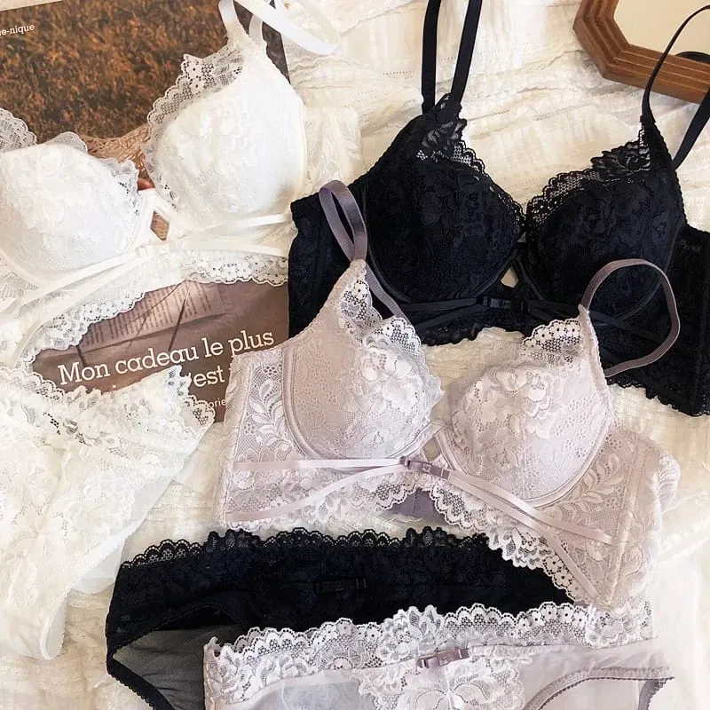 Σετ εσώρουχα 2 τεμαχίων Summer Thin Cup Σέξι δαντέλα κούφιο σετ εσωρούχων για Γυναικεία Σετ εσώρουχα Push Up Brassiere — image 4