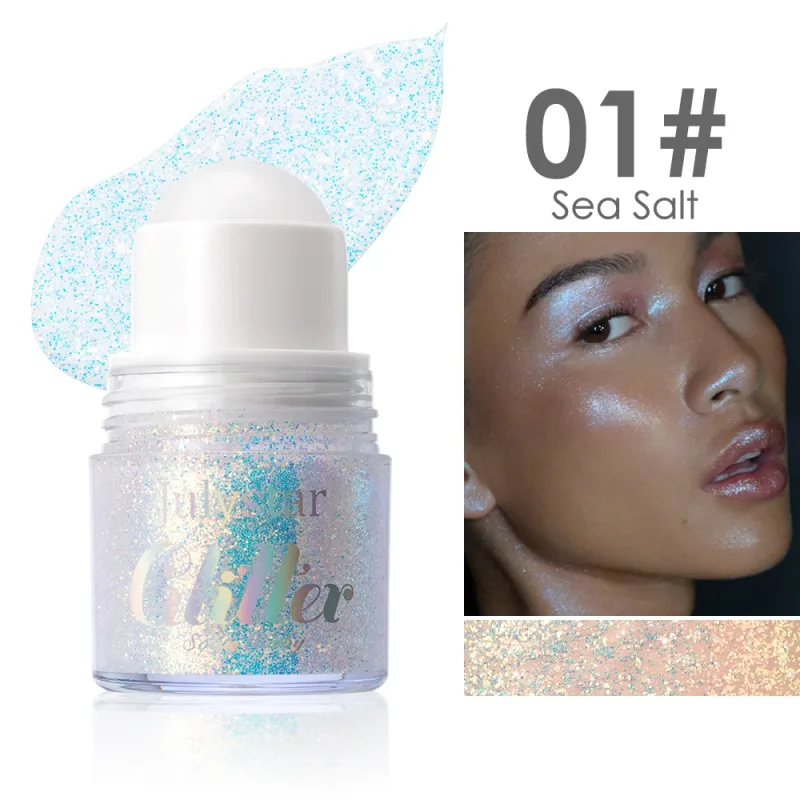 Rolling Sequins Glitter Gel Face Body Painting Shiny Liquid Green White Pearl Gloss Eye Shadow Brighten Stage Makeup Decoration