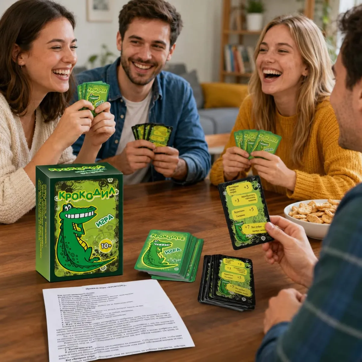 Crocodile Russian Version Card Game 216PCS Word Guessing Charades Party Game with Cards Rules Ages 10+ — image 5