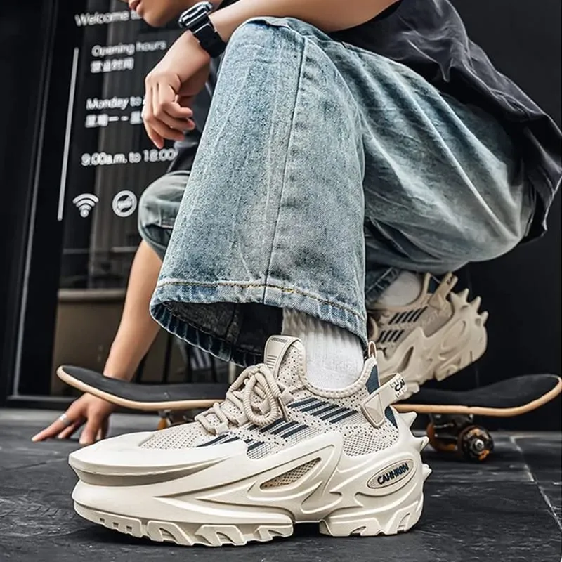 Original Brand Shoes for Man Luxury Knit Breathable Mecha Design Men Sneakers Increased Height Dad Shoes Fashion Socks Shoes — image 5