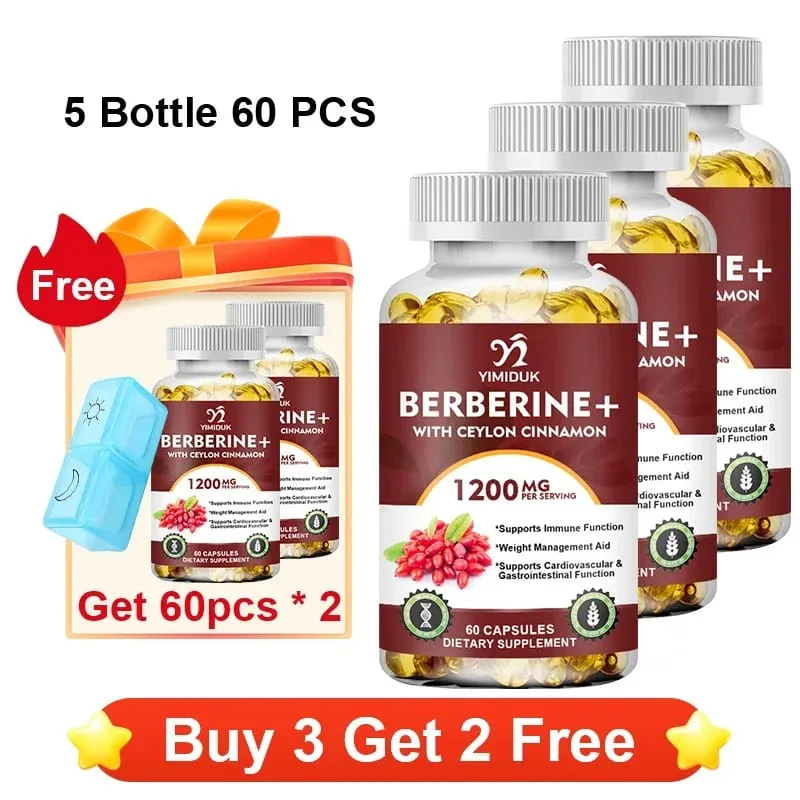 Berberine 1200mg Supplement Supports AMPK Activation Healthy Glucose Metabolism Immunity & Weight Control for Adults — image 10