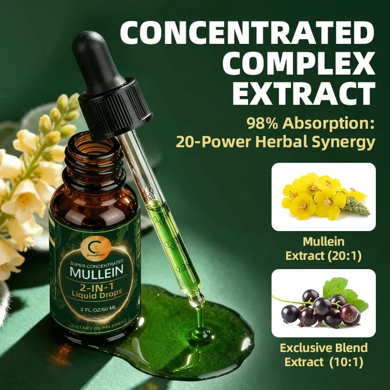 Mullein Drops for Lungs - Organic Liquid - Mullein Leaf Extract Supplement -- Lung & Bronchial Cleanse — image 6