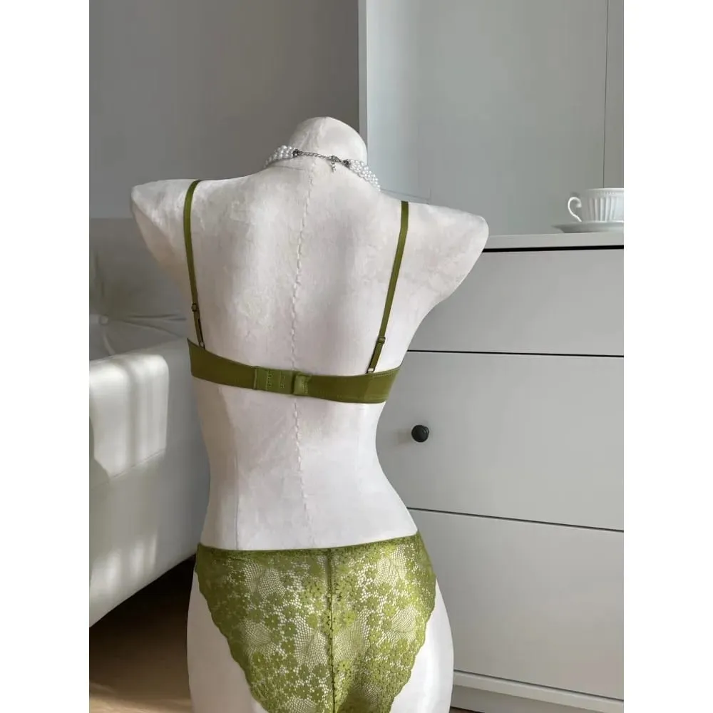 Ladies French Half Cup Lingerie Set Soft Underwire Push‑Up Manipis na Strap Summer Manipis Magaan na Underwear Bra 32-38AB — image 2