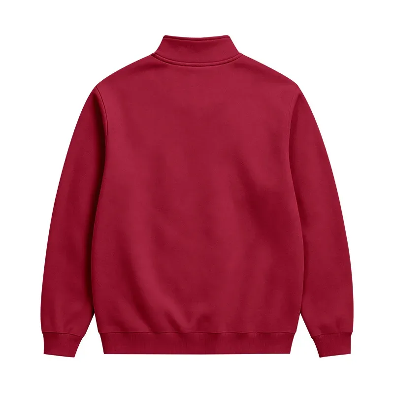 Men 2026 Autumn Winter Hot Item Fleece Lined Stand Collar Loose Vintage Sweatshirt Casual Commuter Fashion Male Daily Outerwear