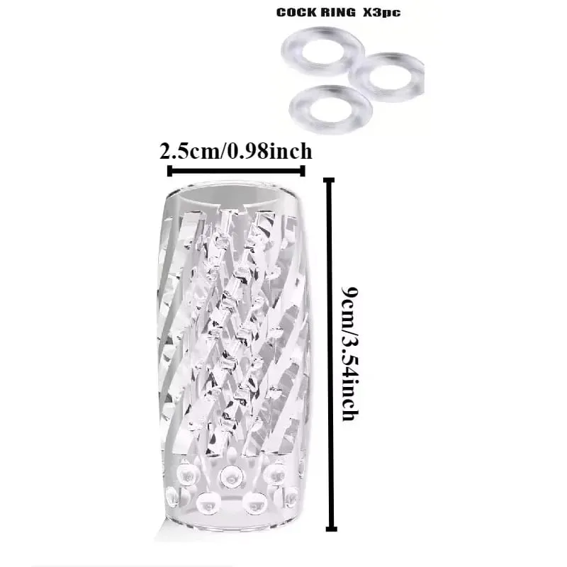 Male 3D Manual Masturbator Transparent Vagina Soft Pussy Sex Toys Realistic Adult Endurance Exercise Sex Toy Pocket Cup for Men — image 9
