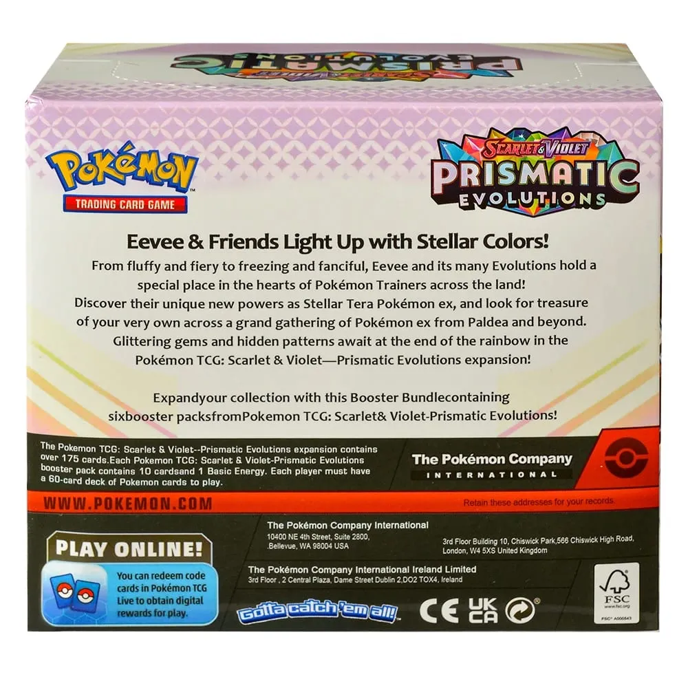 360Pcs English Pokémon TCG: Prismatic Evolutions Scarlet Violet Box Pokémon trade card 36 Pack Box gift