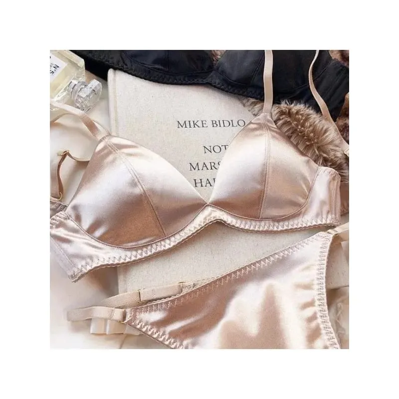 Summer Sexy Bralette for Women Deep V Neck Push Up Triangle Bra Thin Strap Backless Lingerie Small Chest Bikini Top Comfortable
