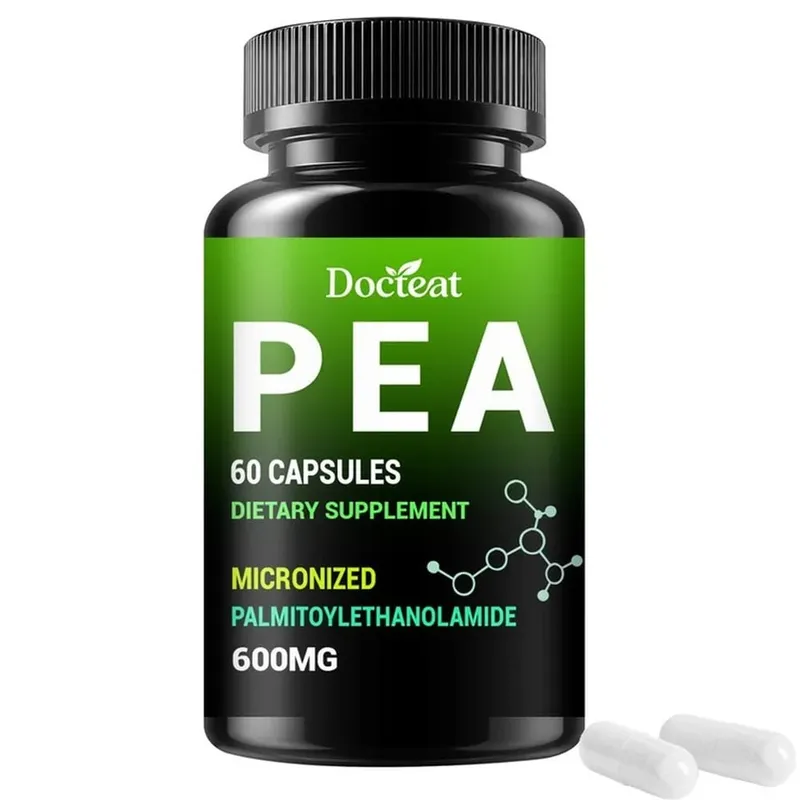 Docteat PEA 600mg Capsules Micronized Palmitoylethanolamide Supports Compound Balance Maintenance Comfort and Ease 60 Capsules
