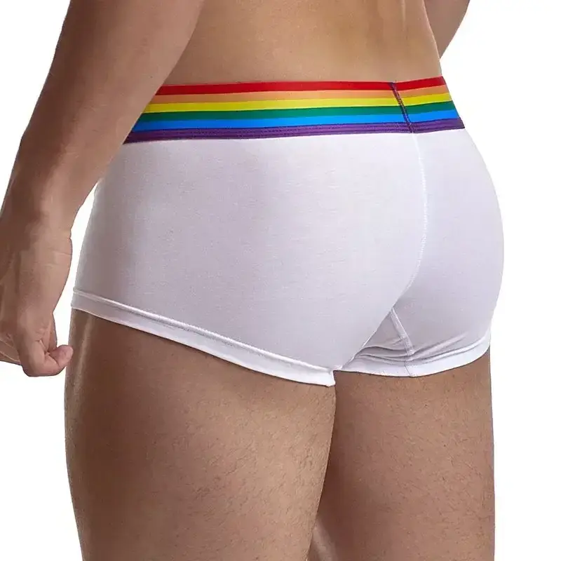 Regnbågsbälte Man Kalsonger Boxershorts Bomull Herr Boxers Herr Andas Underkläder Herr Trosor Mjuka Boxershorts Balck White — image 4